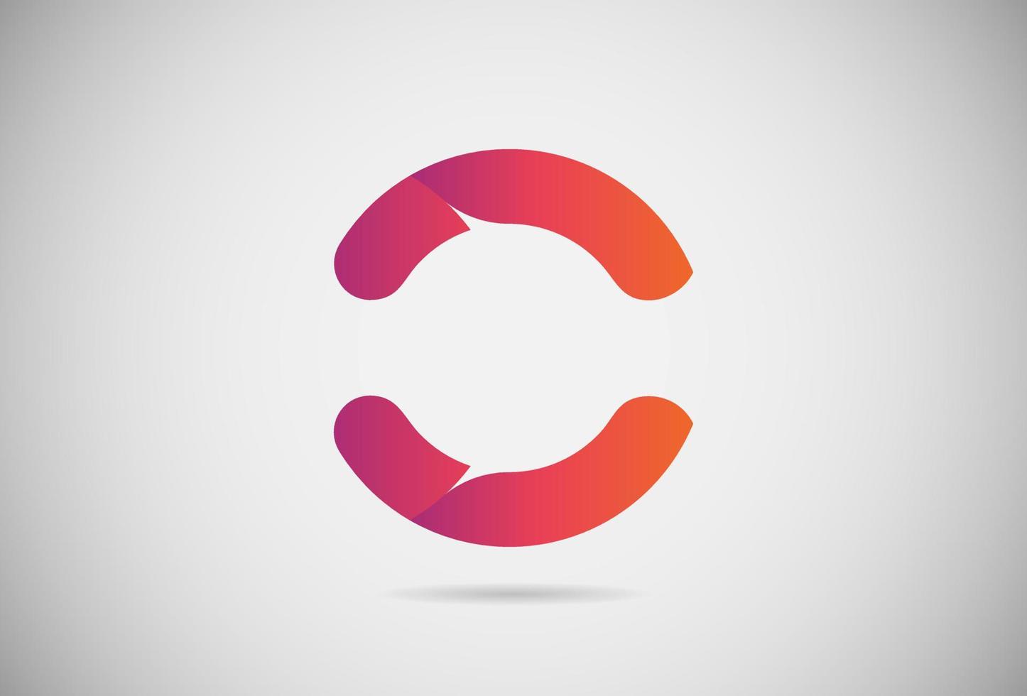 letra c logotipo gradiente simples design plano elegante. vetor de logotipo criativo para empresa ou evento. fonte abstrata e logotipo moderno do alfabeto. logotipo gradiente roxo-de-rosa e laranja.
