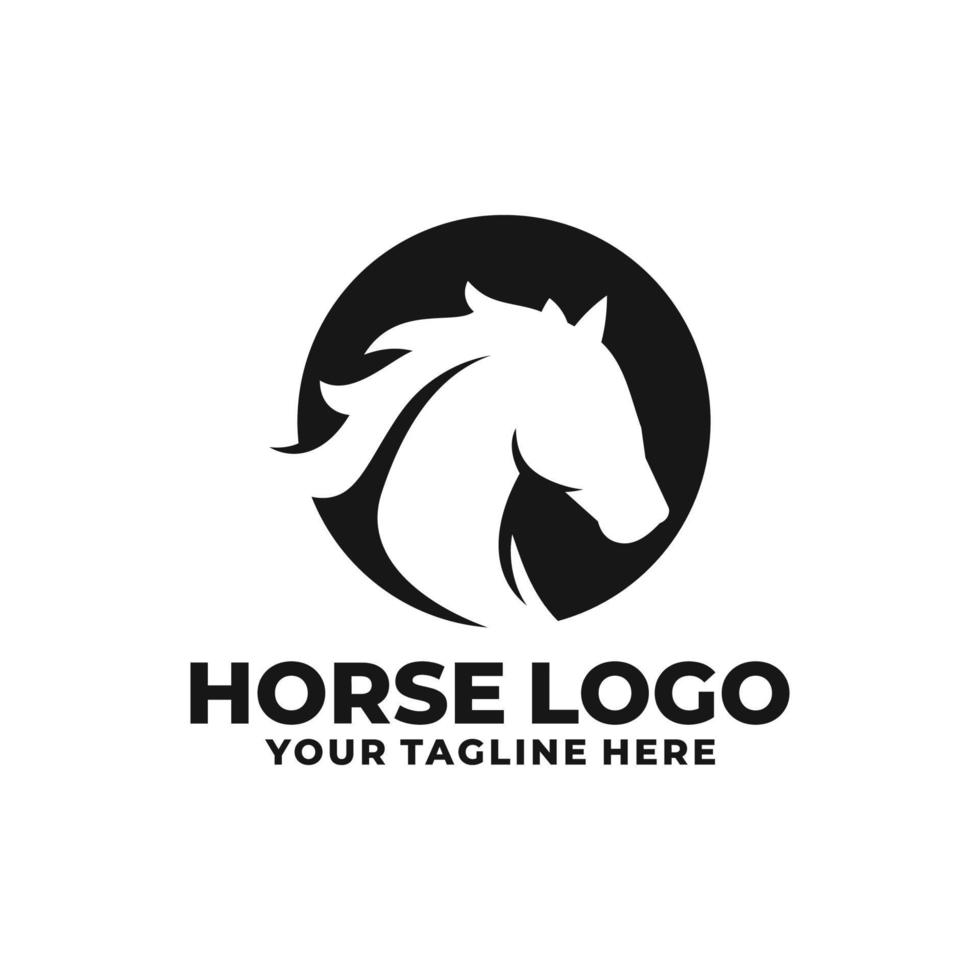 vetor de logotipo plano simples de cavalo