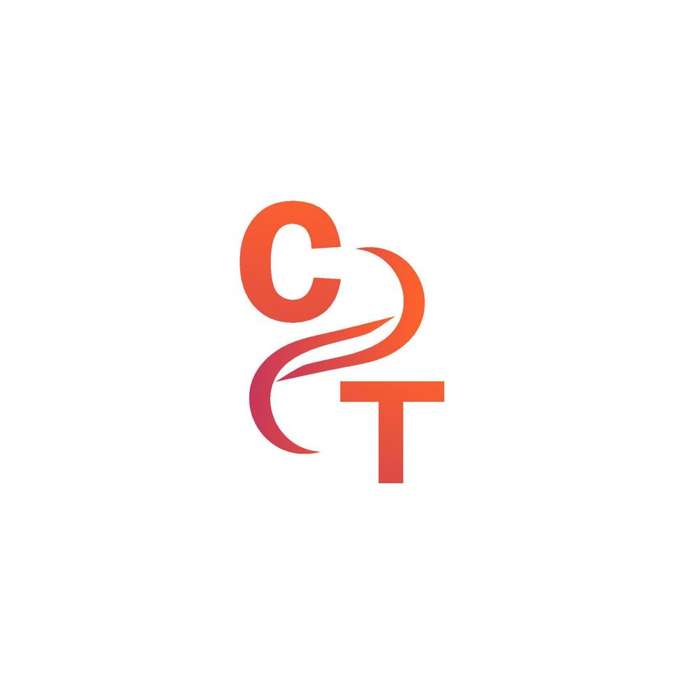 design de logotipo de cor laranja ct para sua empresa vetor