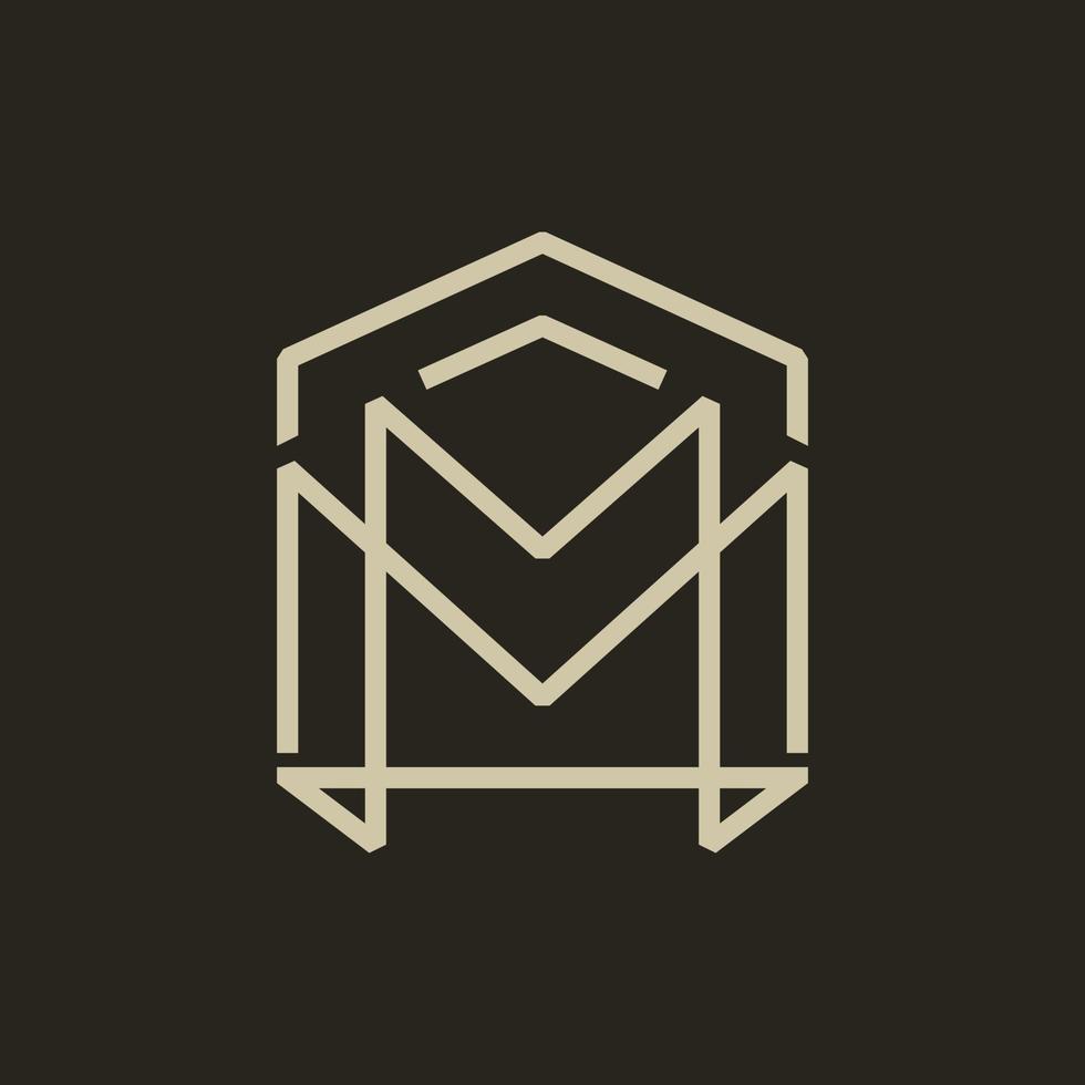 letra mm home line realty logotipo vetor