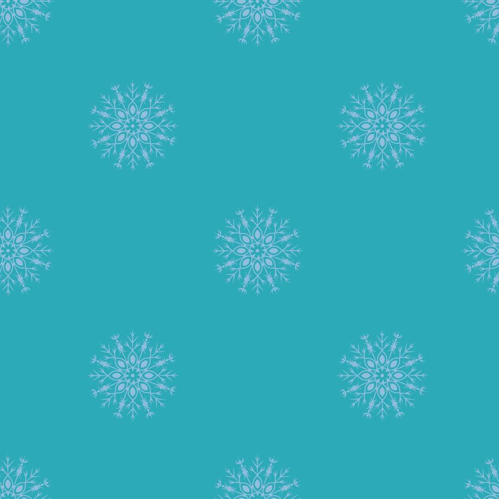 padrão de vetor com flocos de neve em um fundo azul. sem costura padrão para ano novo e natal. adequado para fundo e papel de embrulho, tecido na versão de inverno. elementos decorativos vintage.