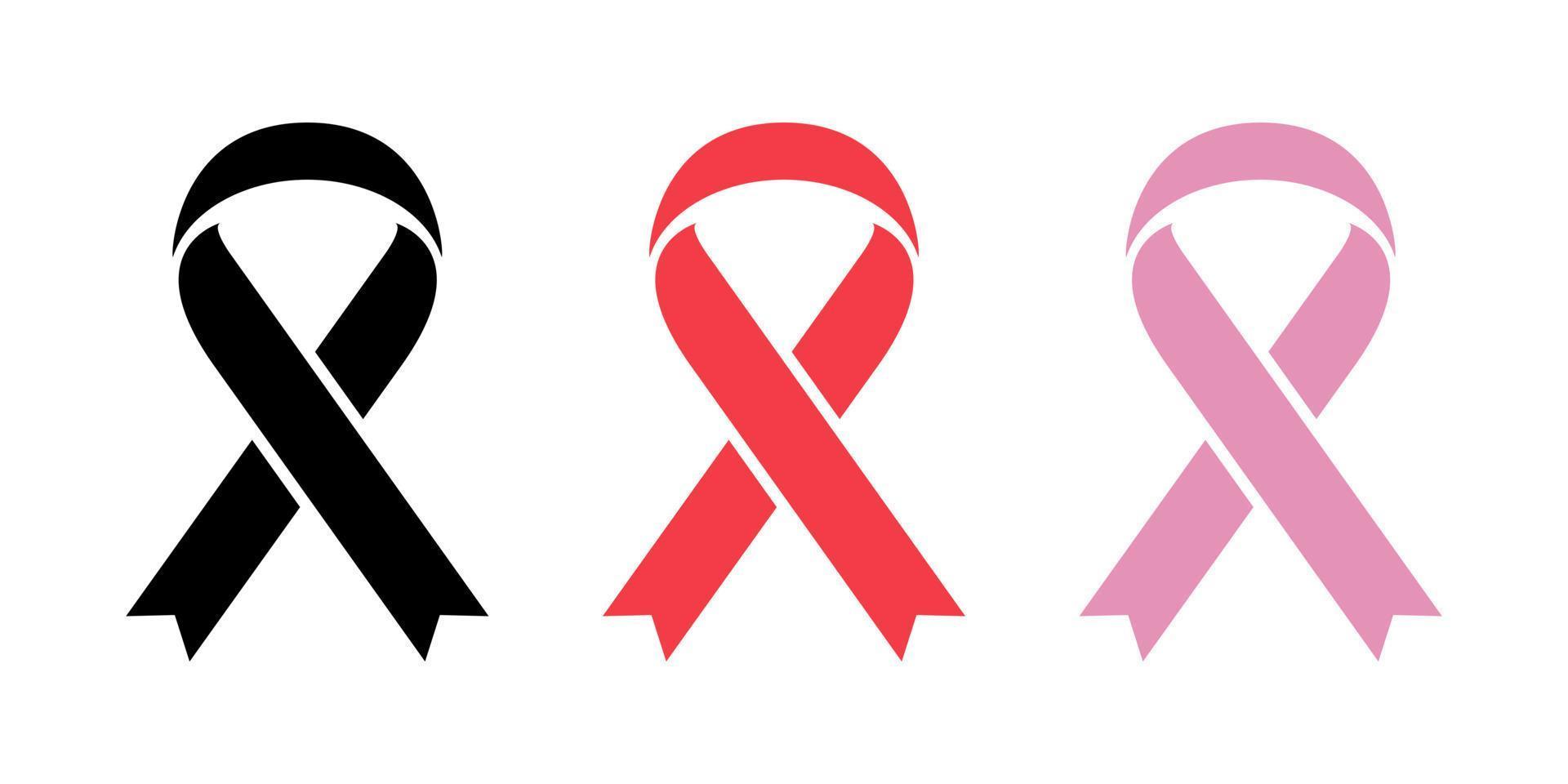 fita de solidariedade, HIV aids, vetor de símbolo de sinal de ícone de conscientização de câncer de mama