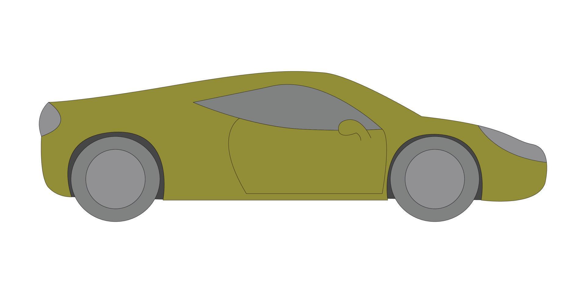 carro sem marca esportivo verde em um fundo branco vetor