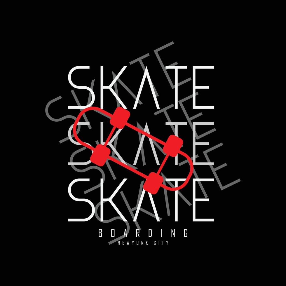 tipografia de ilustração de skate. perfeito para design de camiseta vetor