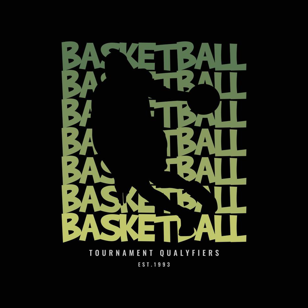 tipografia de ilustração de basquete. perfeito para design de camiseta vetor