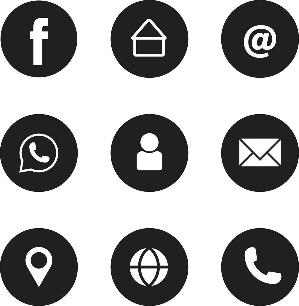 conjunto de coleção de logotipos e ícones de mídia social popular vetor
