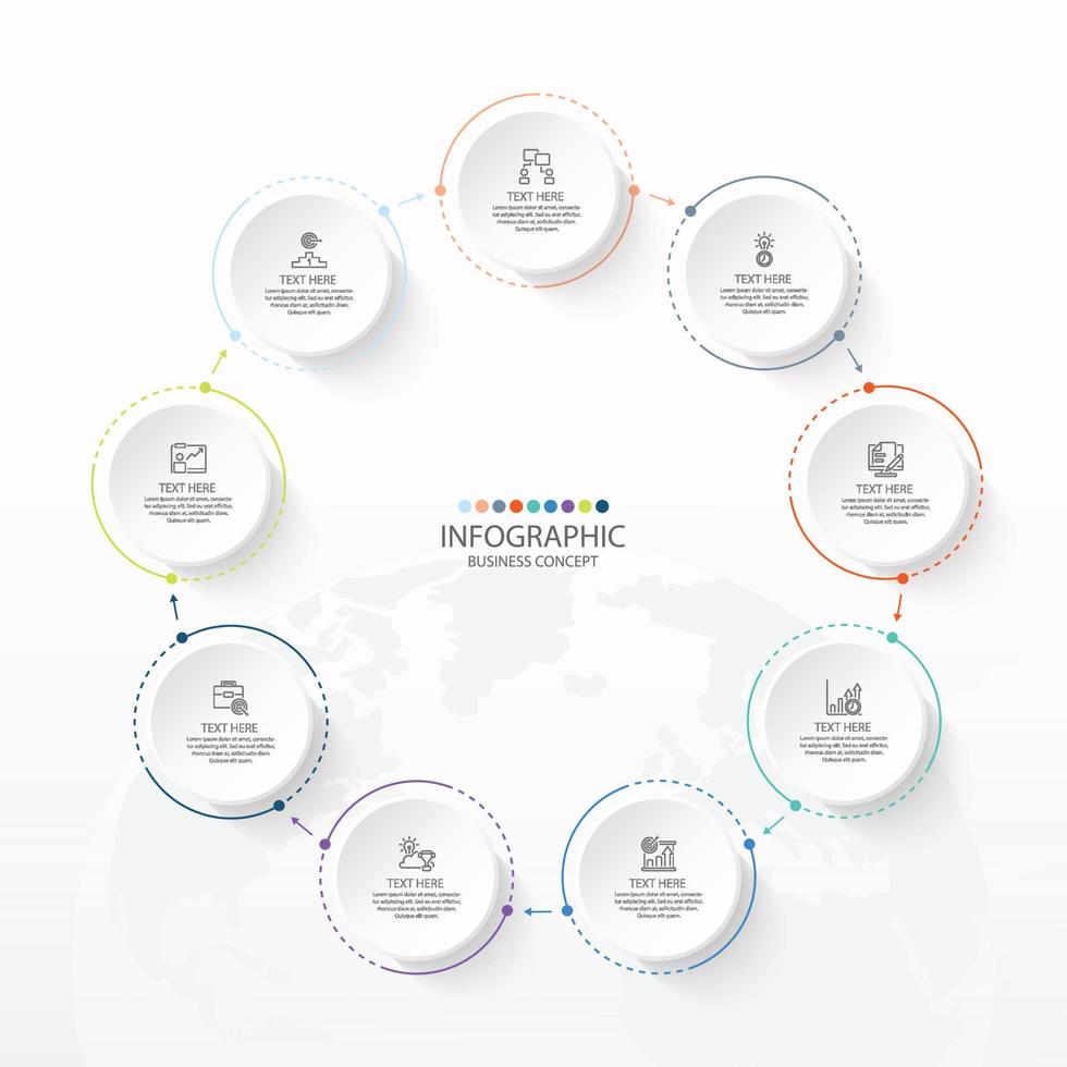 template infográfico de círculo básico com 12 etapas, processo ou opções, gráfico de processo, usado para diagrama de processo, apresentações, layout de fluxo de trabalho, fluxograma, infografia. ilustração em vetor eps10.