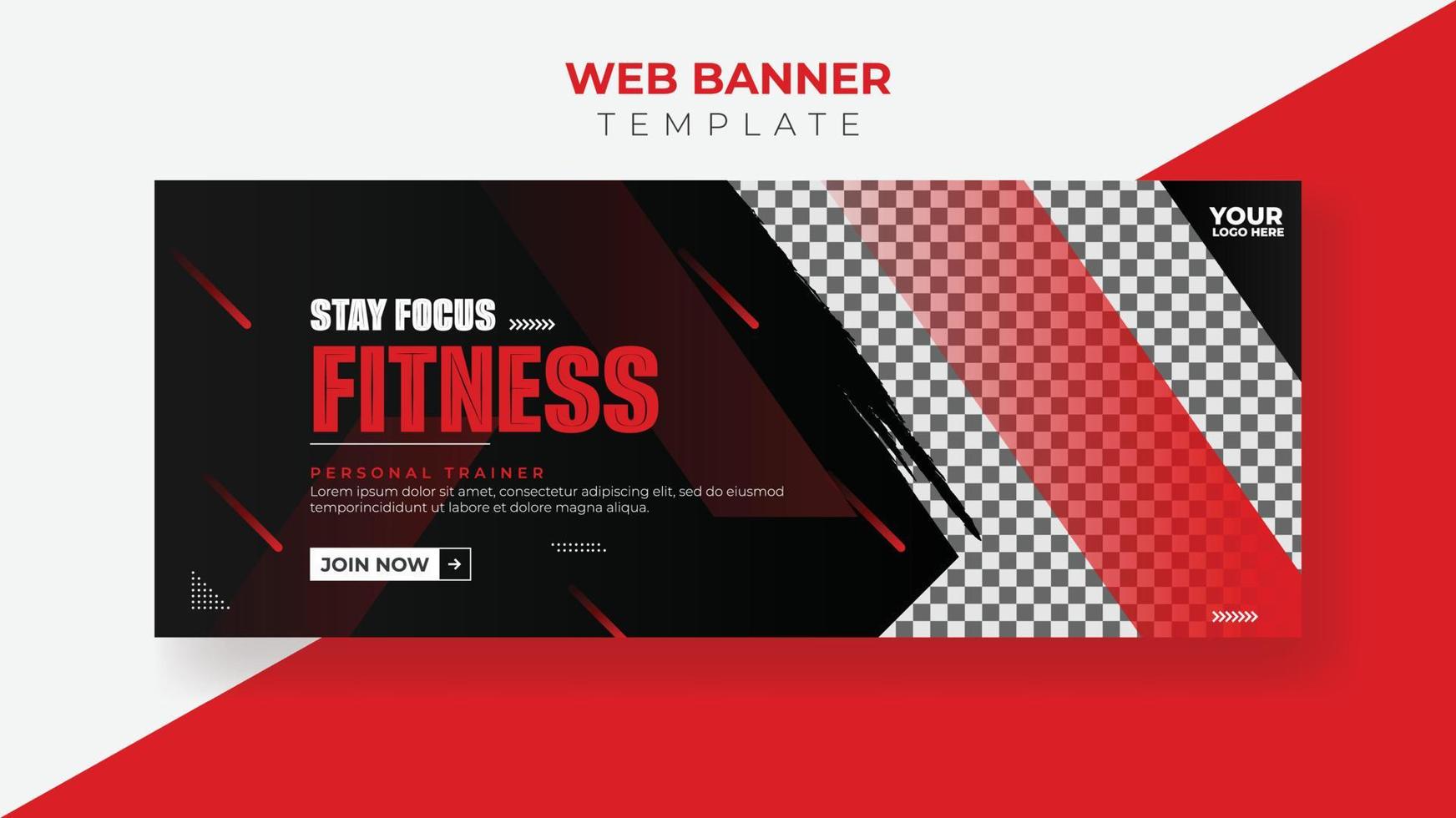 banner de treinamento de ginásio de fitness vetor