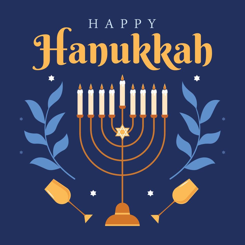 fundo de hanukkah no conceito de design plano vetor