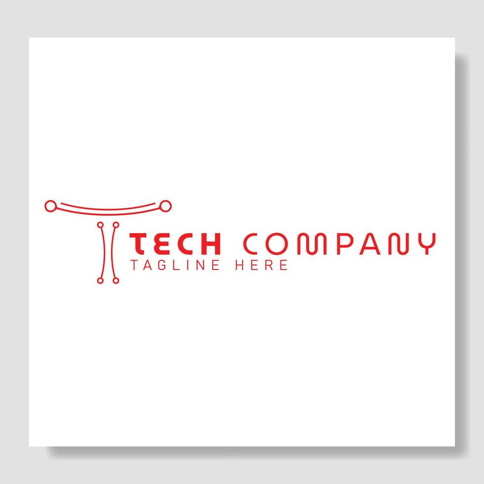 vetor de design de logotipo de letra t de tecnologia. logotipo de tecnologia com ícone de conexão de ponto