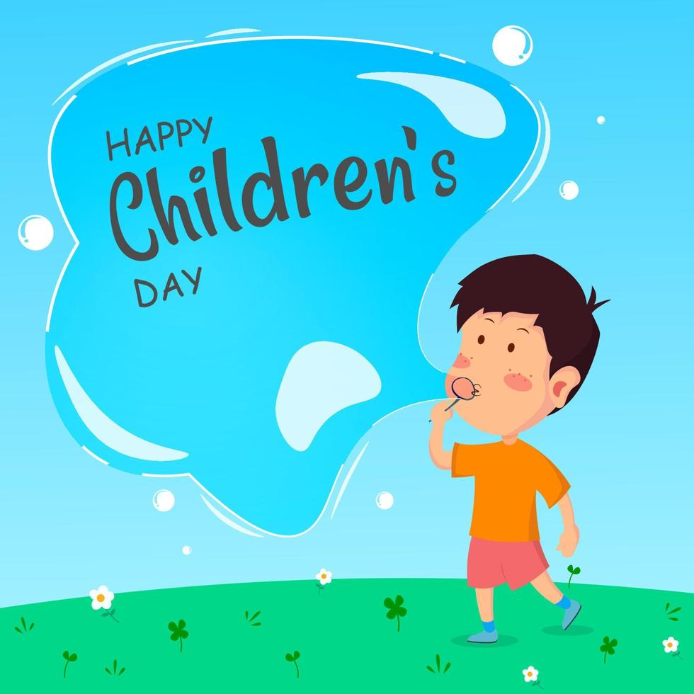 feliz dia internacional das crianças ilustração vetorial. dia mundial das crianças com personagem infantil. vetor