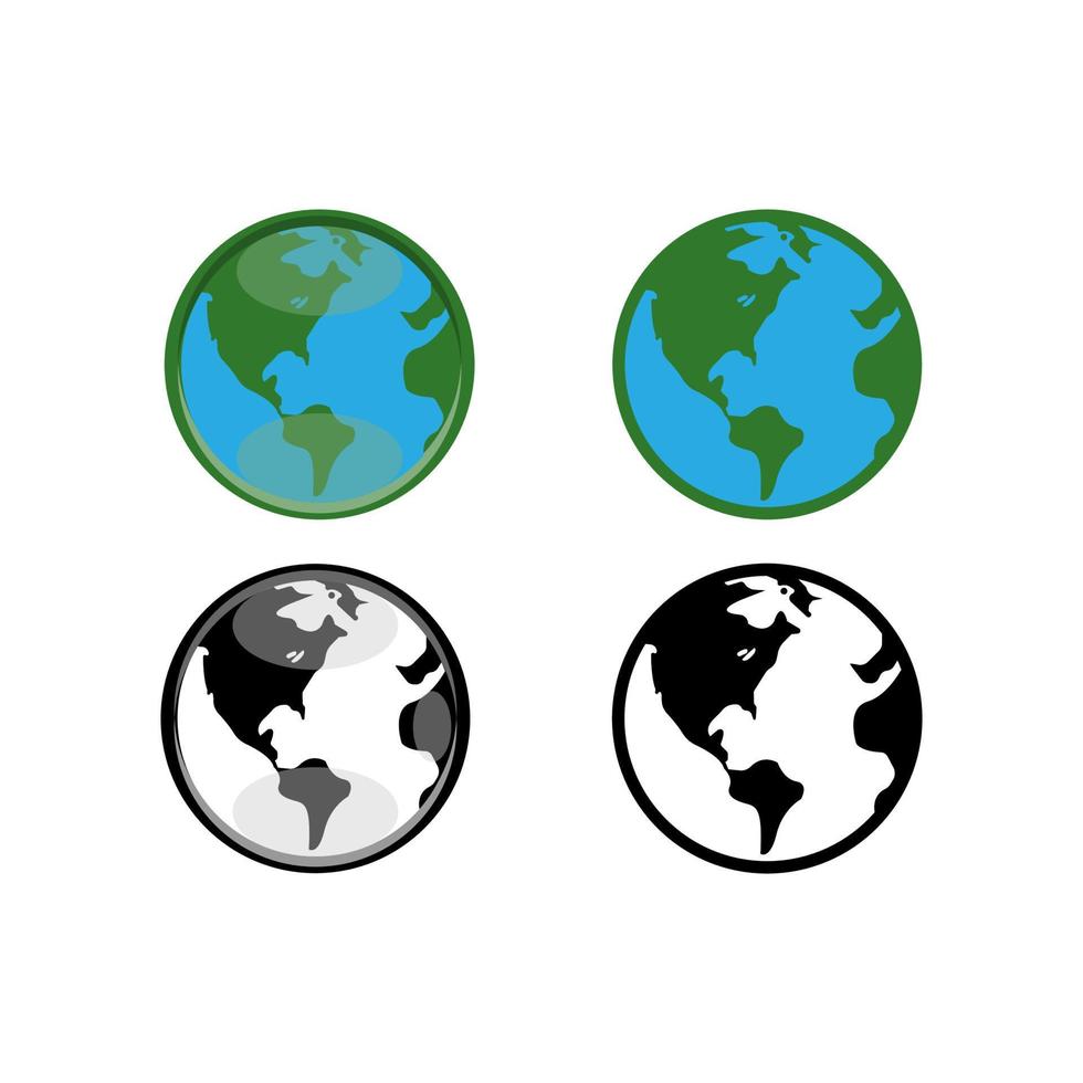 ilustração vetorial de design 2D do planeta Terra vetor