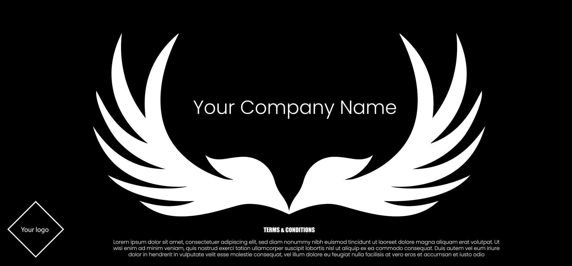 logotipo da empresa design de asa de pássaro arquivo eps de ilustração de alta qualidade. vetor