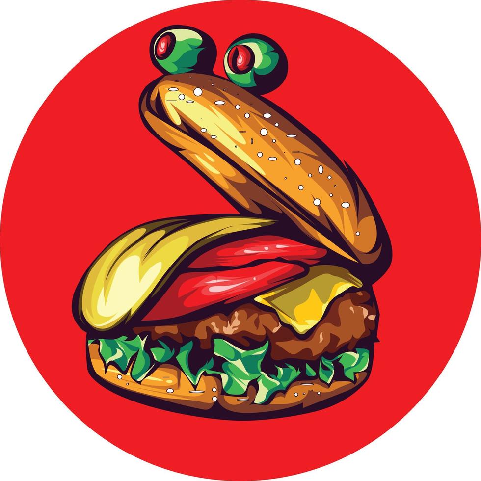 design de ilustração de comida humberger vetor