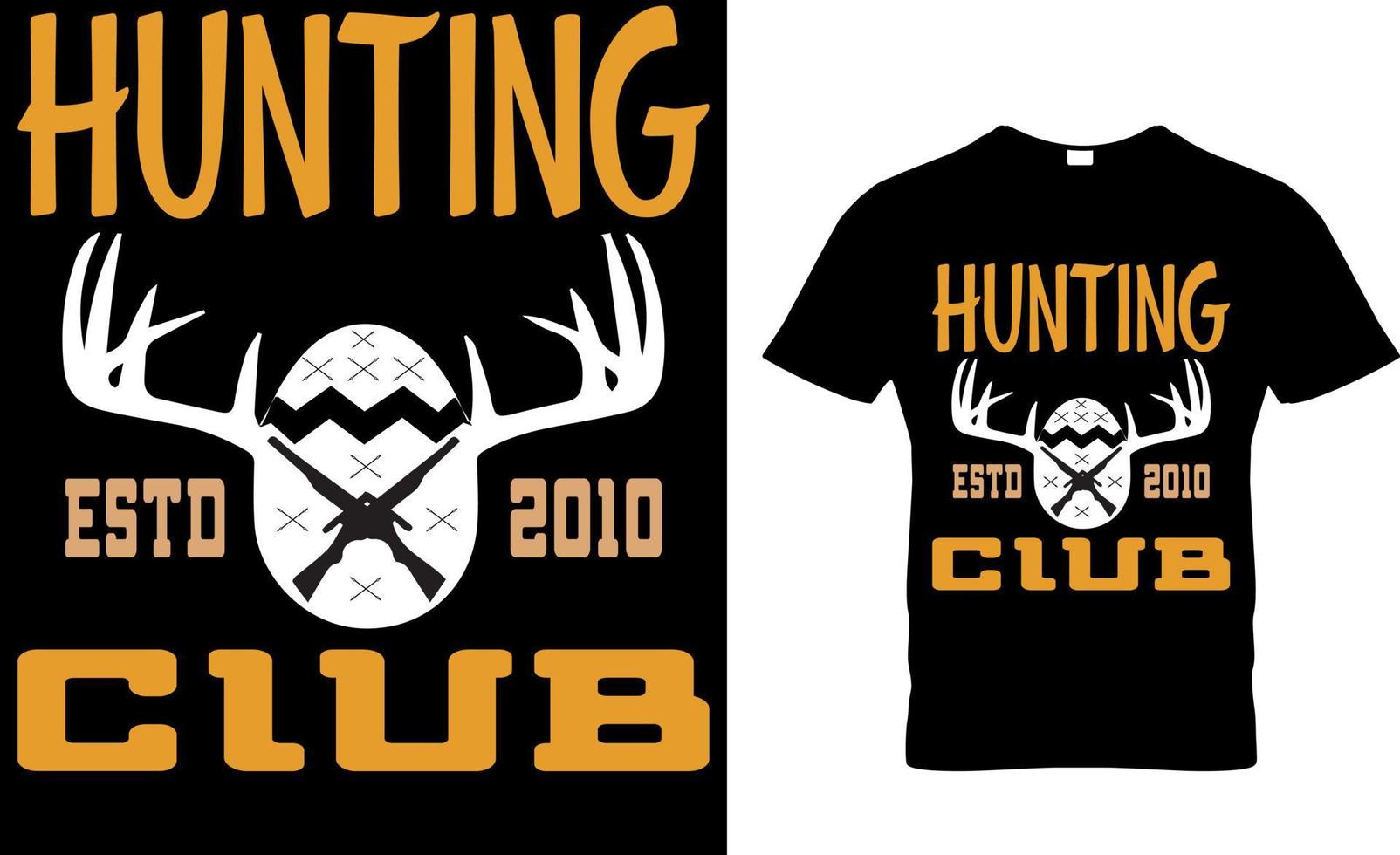 design de camiseta do clube de caça estd 2010 vetor