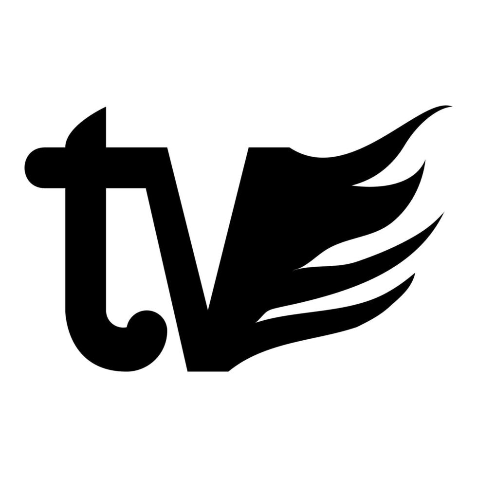 conceito de design de vetor de logotipo de tv. logotipo para projeto digital.