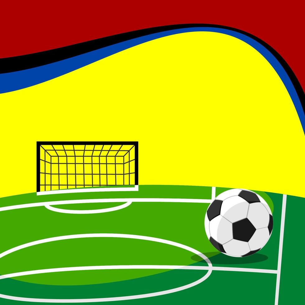 ilustração vetorial de bola e campo editável para fundo de texto sobre esporte de futebol vetor