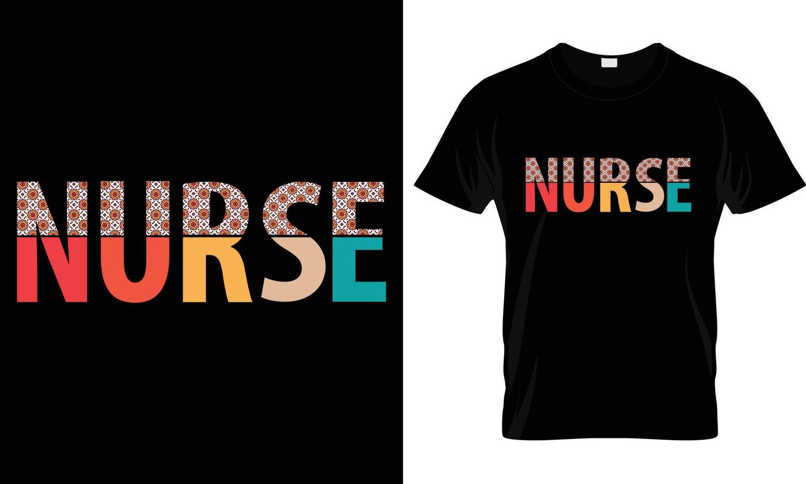 gráfico de design de t-shirt de mandala de enfermeira. vetor