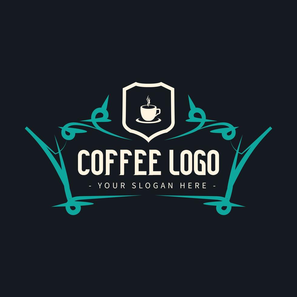 logotipo vintage para café, restaurante de comida e bebida vetor