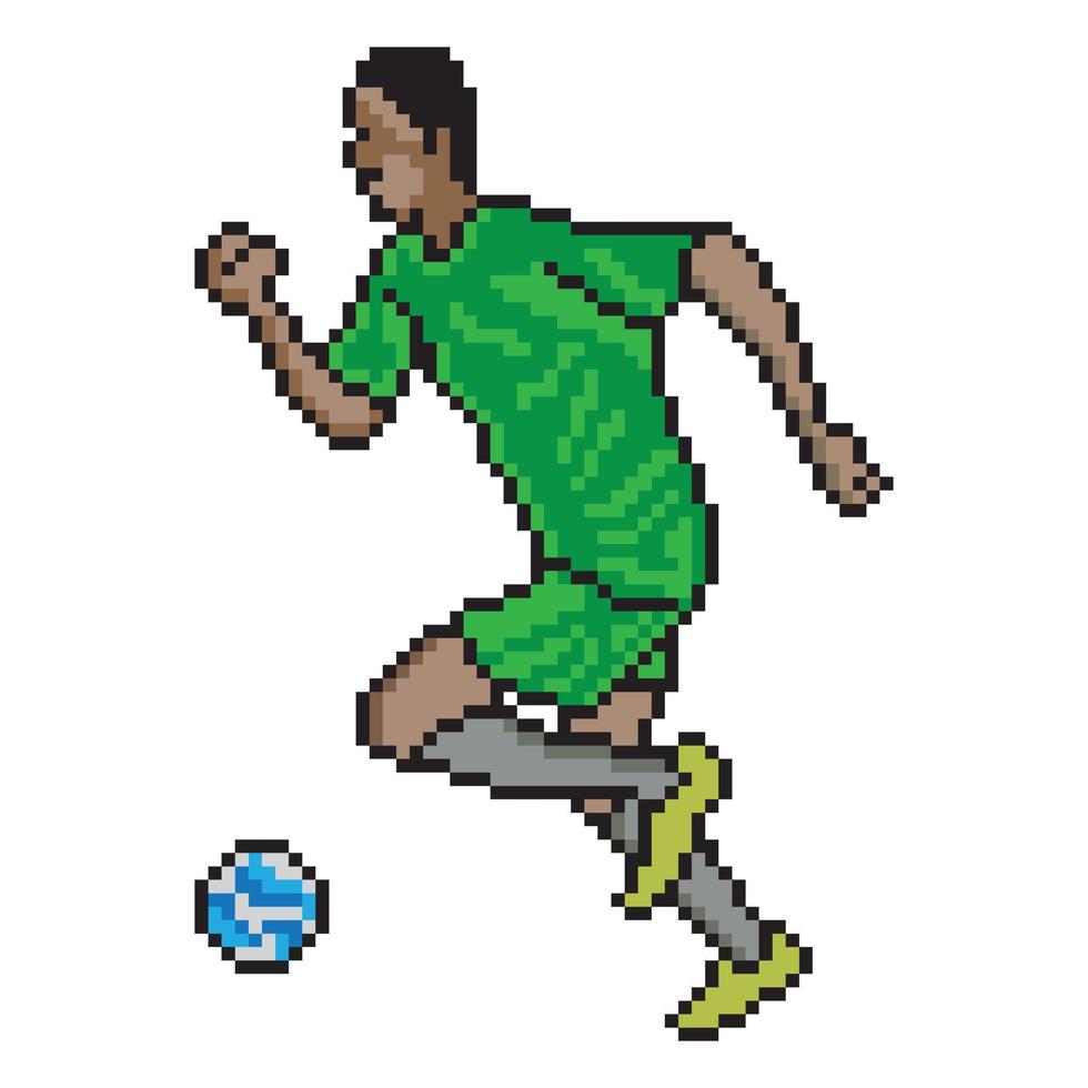 jogador de futebol driblando a bola vetor