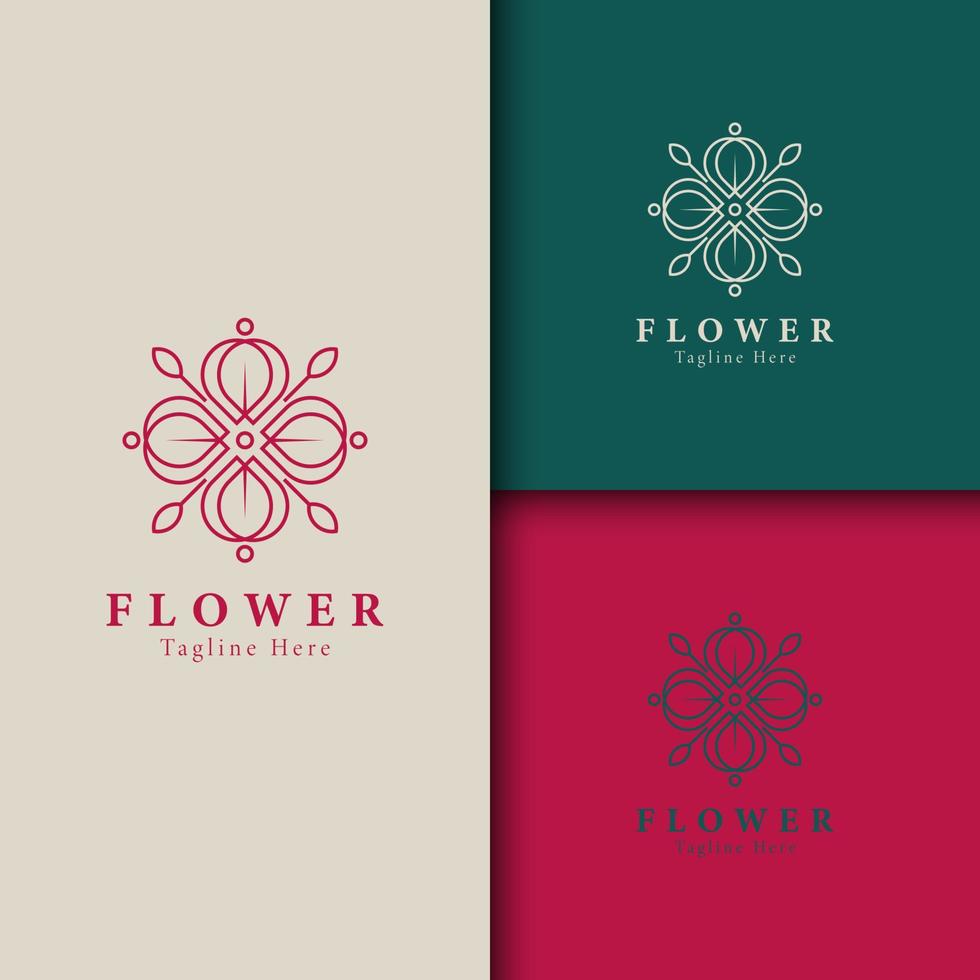 flor de beleza, design de bem-estar de modelo de logotipo de spa para vetor de negócios de bem-estar de saúde