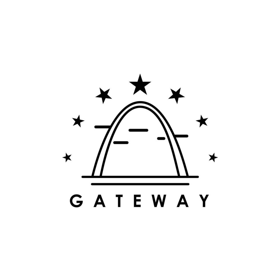 gateway arco marco americano simples minimalista vetor