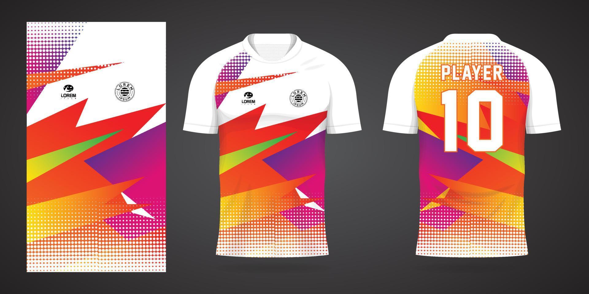 modelo de design de esporte de camisa de futebol colorida vetor