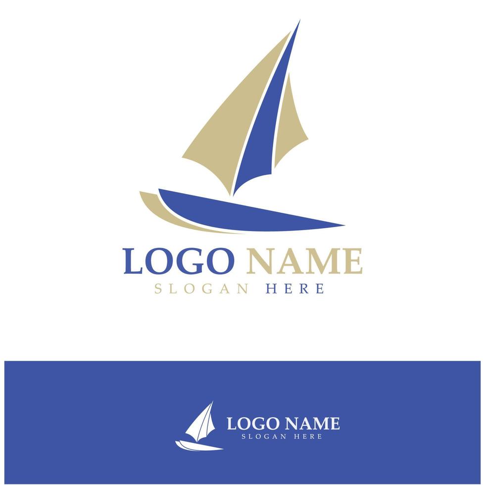 barco de dhow de veleiro simples no design de logotipo de estilo de arte de ondas oceânicas do mar, cruzeiros diários, viagens marítimas, ilustração de ícone vetorial vetor