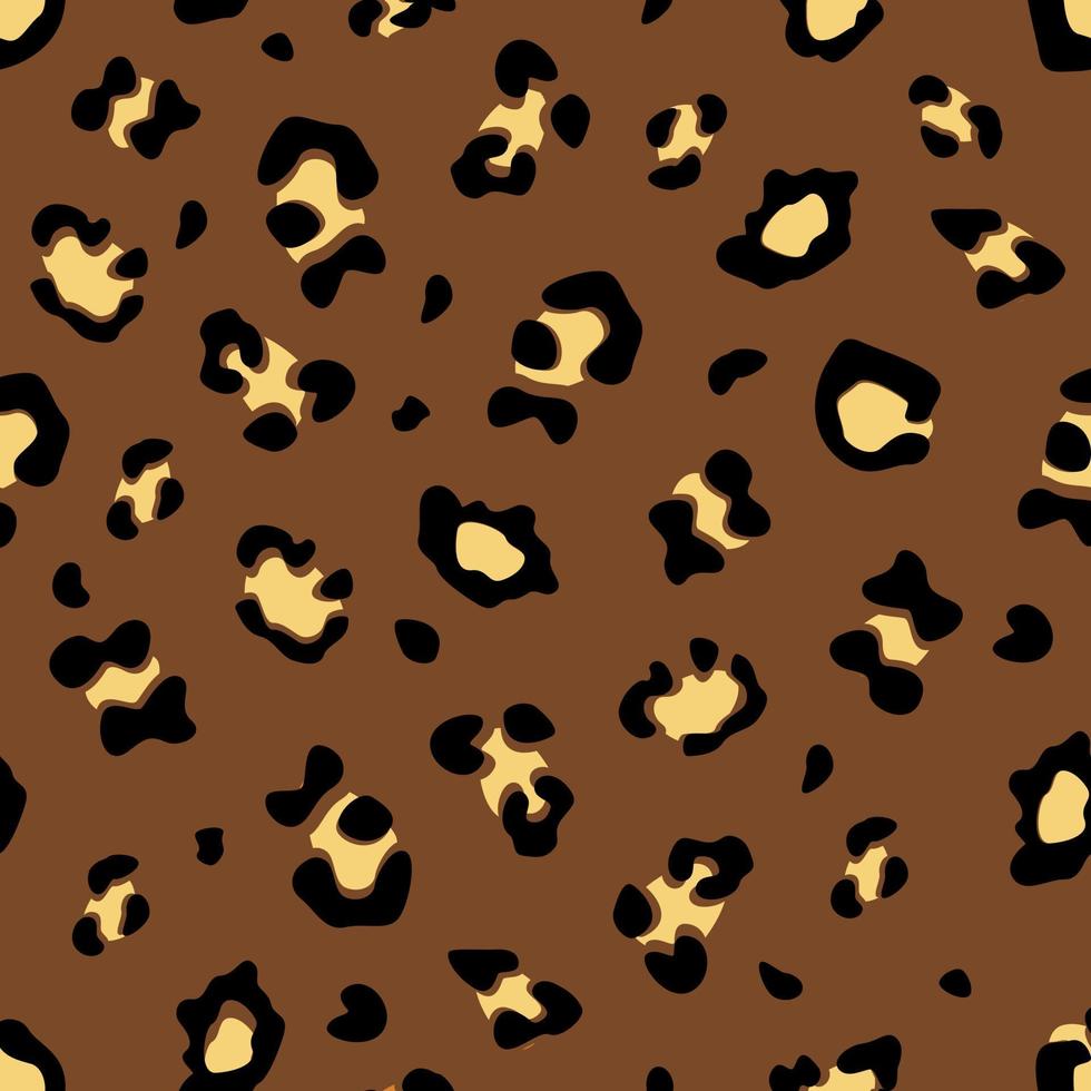 sem costura padrão com pele de leopardo. ilustração vetorial plana. vetor