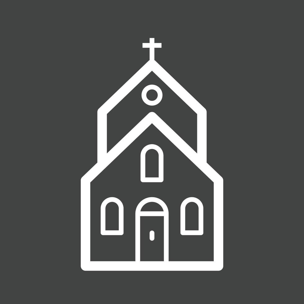 ícone de linha invertida do edifício da igreja vetor