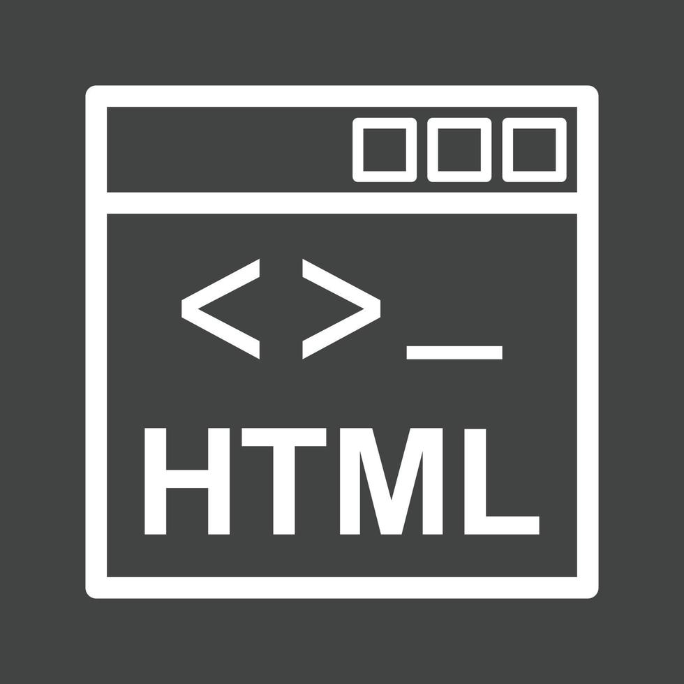 ícone invertido de linha html vetor