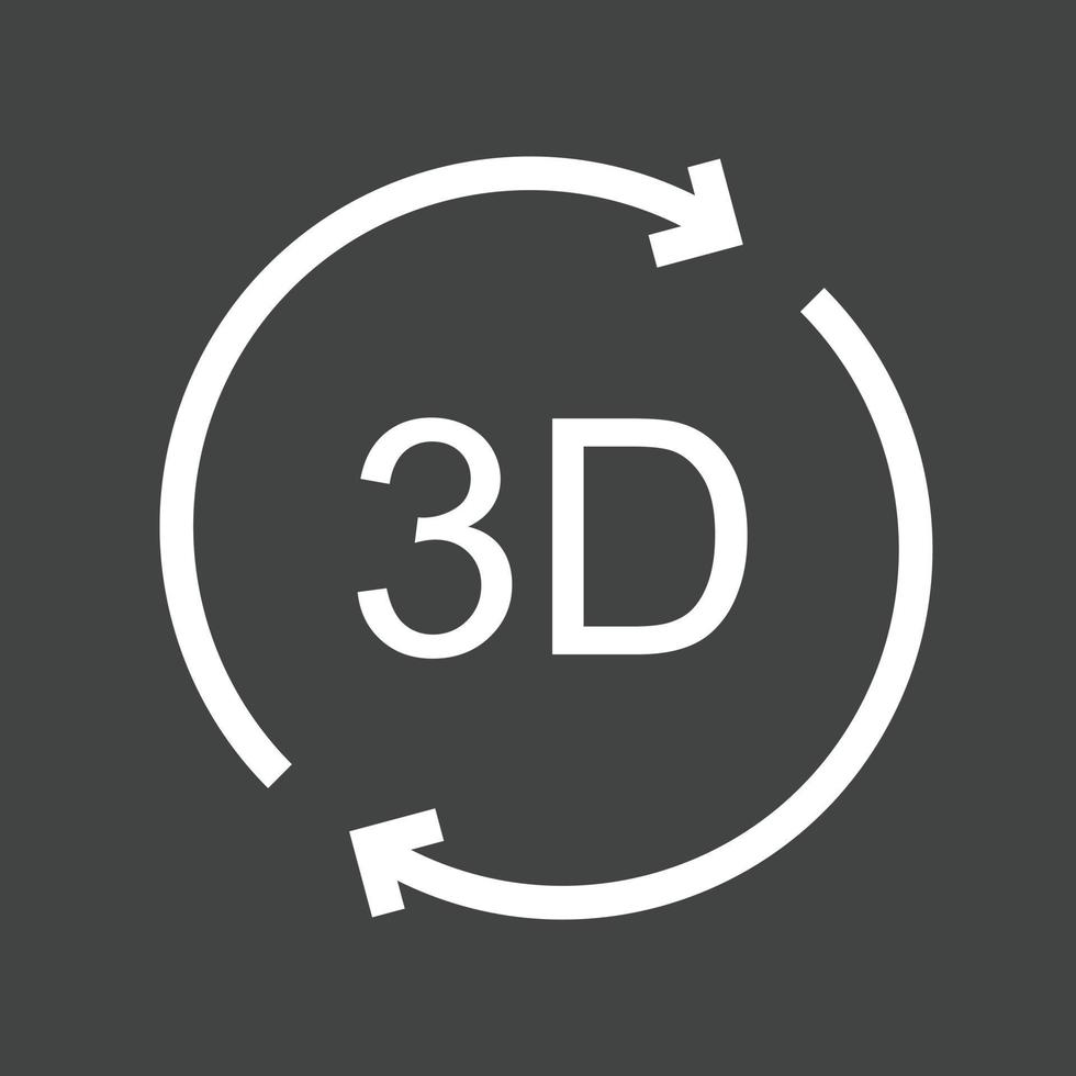 ícone invertido da linha de rotação 3D vetor