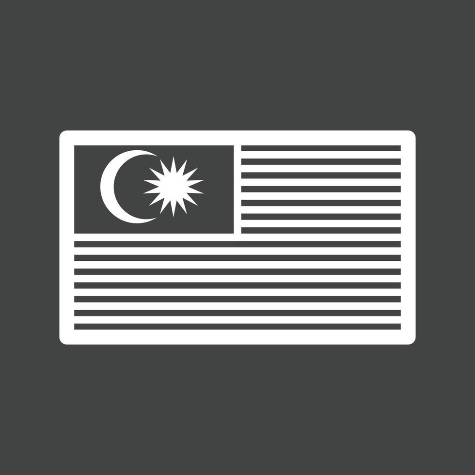ícone invertido de linha da malásia vetor