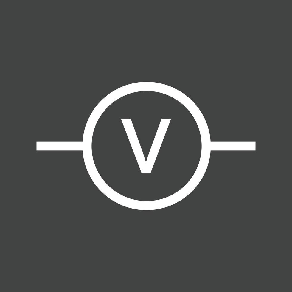 ícone invertido da linha do voltímetro vetor