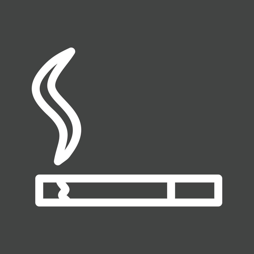 ícone invertido de linha de cigarro aceso vetor