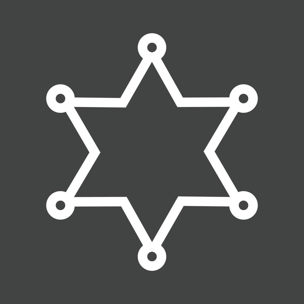ícone invertido da linha de distintivo de sherrif vetor