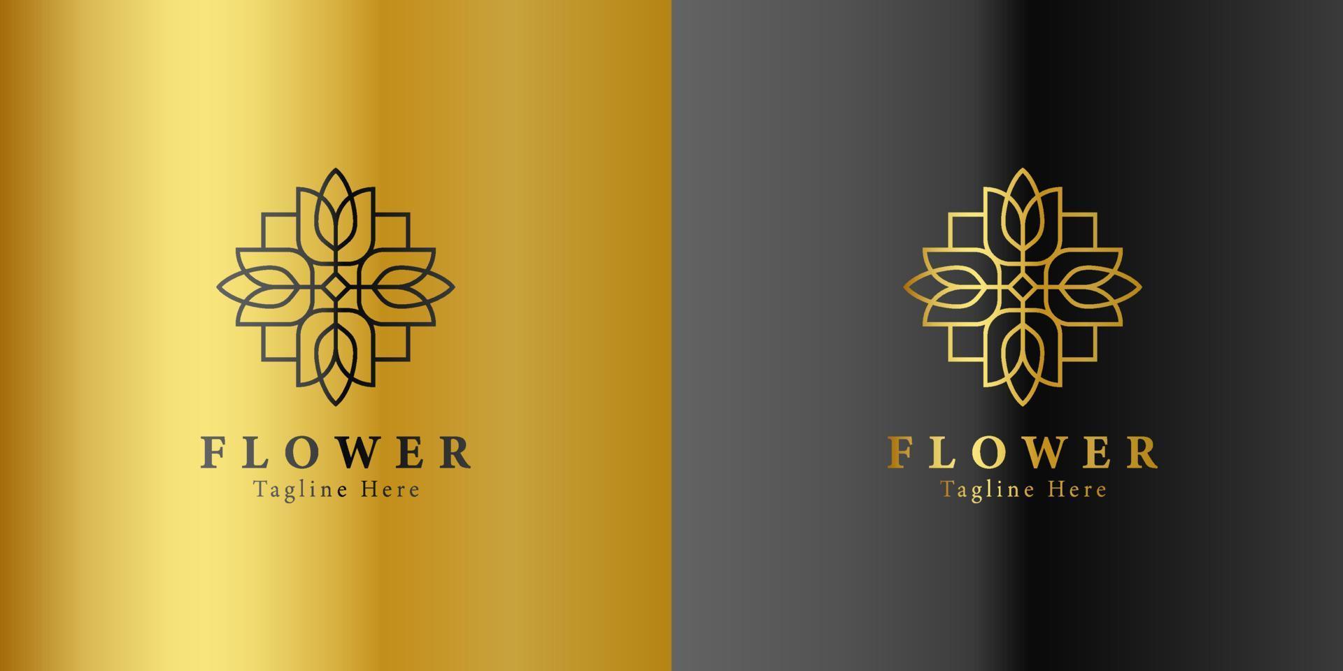 modelo de logotipo de spa de flores de beleza de ouro de luxo design de bem-estar para vetor de negócios de bem-estar de saúde