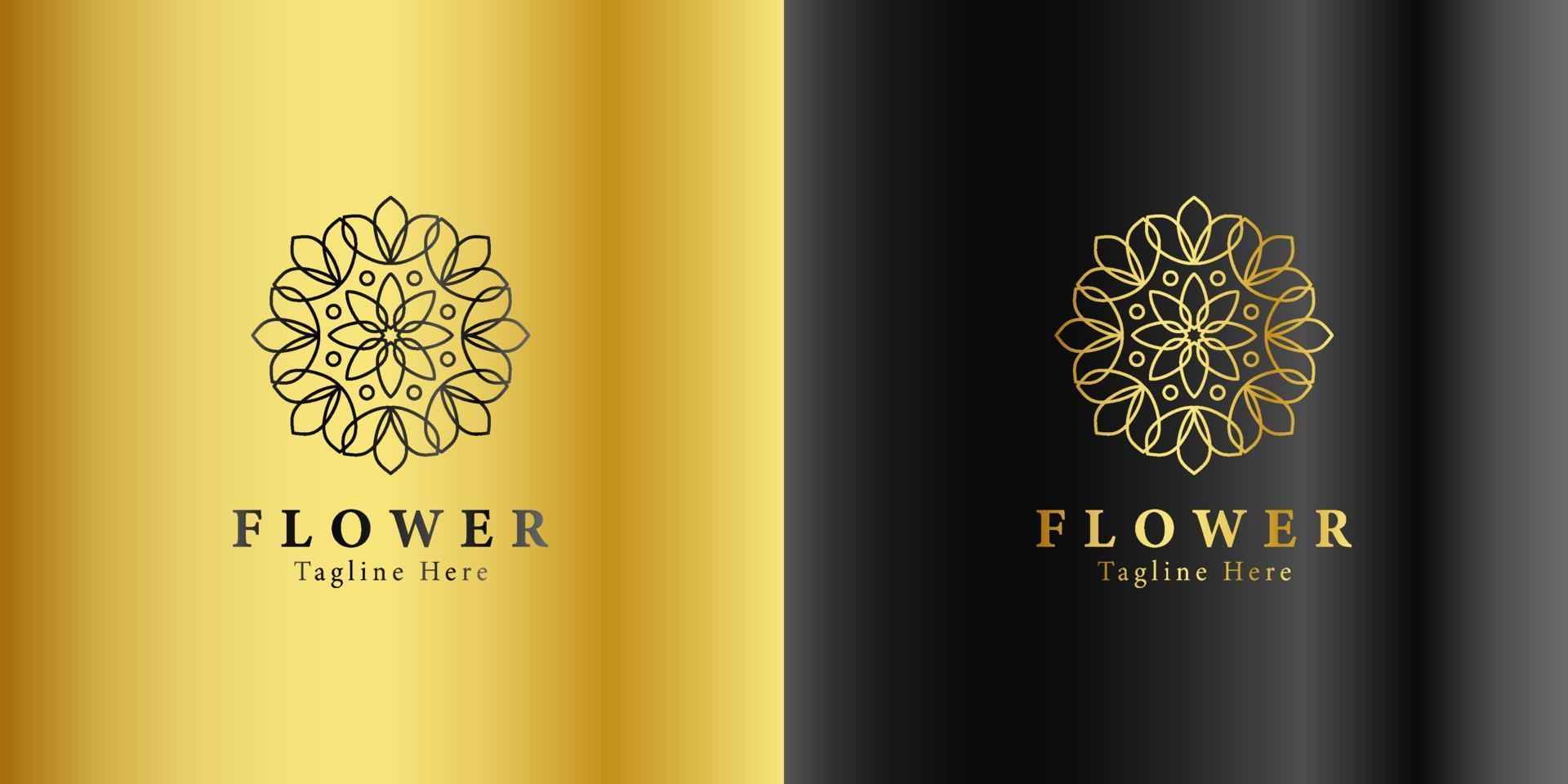 modelo de logotipo de spa de flores de beleza de ouro de luxo design de bem-estar para vetor de negócios de bem-estar de saúde