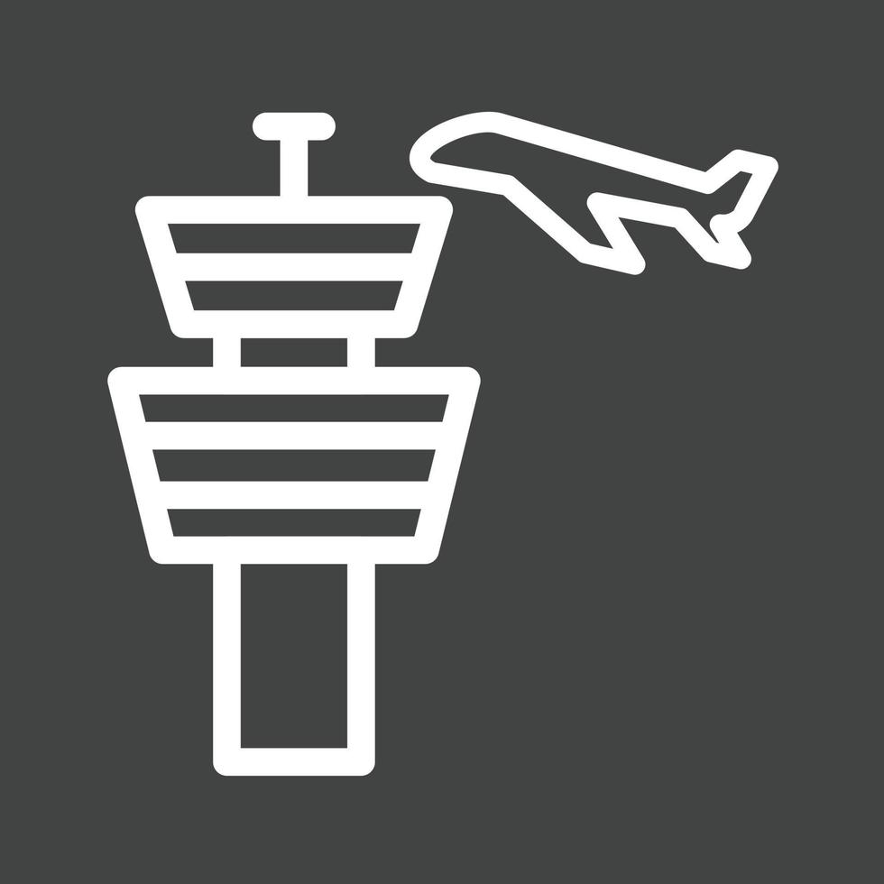 ícone invertido da linha da torre de controle aéreo vetor