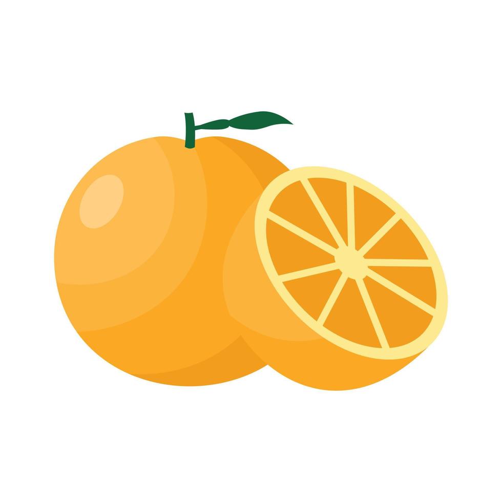 ilustração em vetor de clip art de design plano laranja isolada em um fundo branco