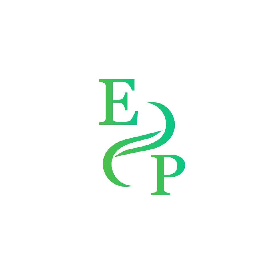 design de logotipo de cor verde ep para sua empresa vetor