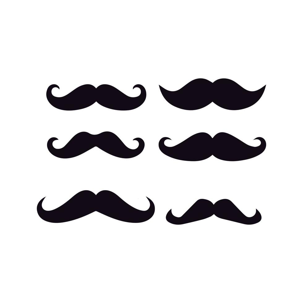 ícones de bigode definir design vetorial vetor