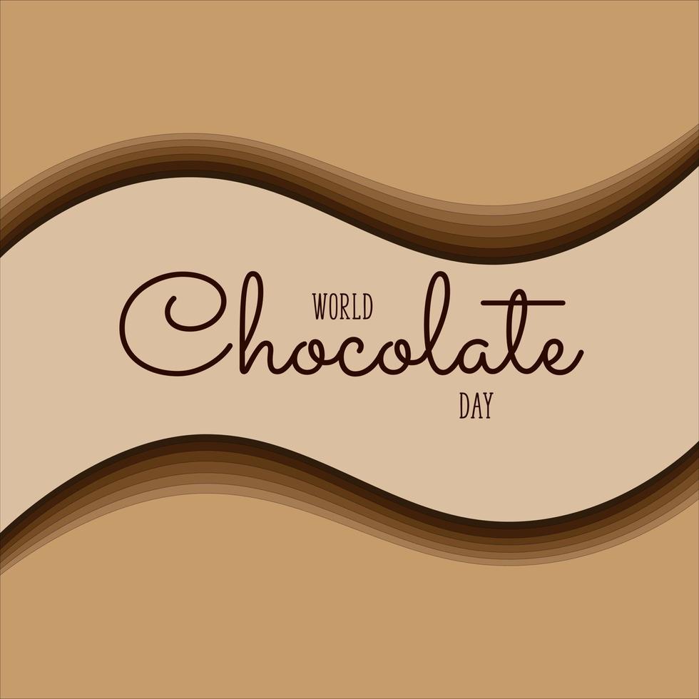 fundo do dia mundial do chocolate em tons de chocolate com a inscrição vetor