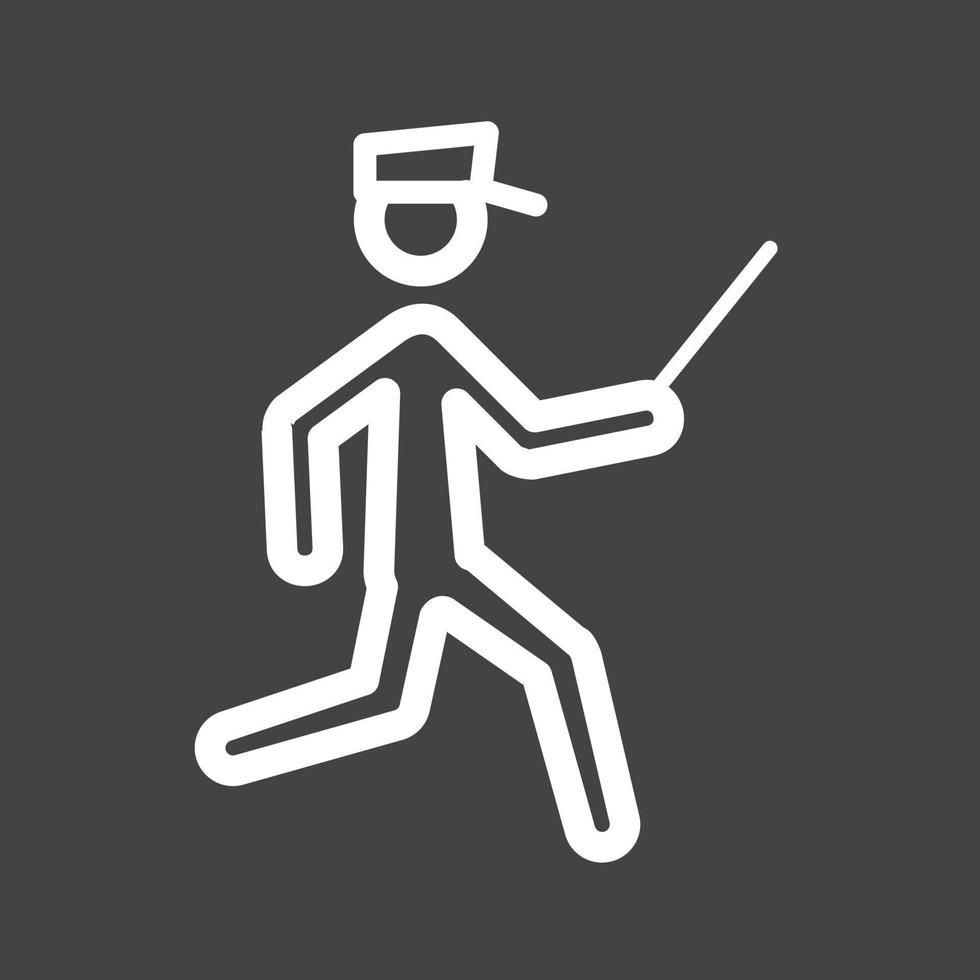 ícone invertido de linha de policial em execução vetor