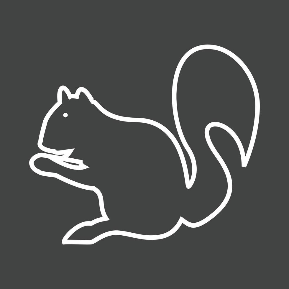 ícone invertido de linha de esquilo vetor
