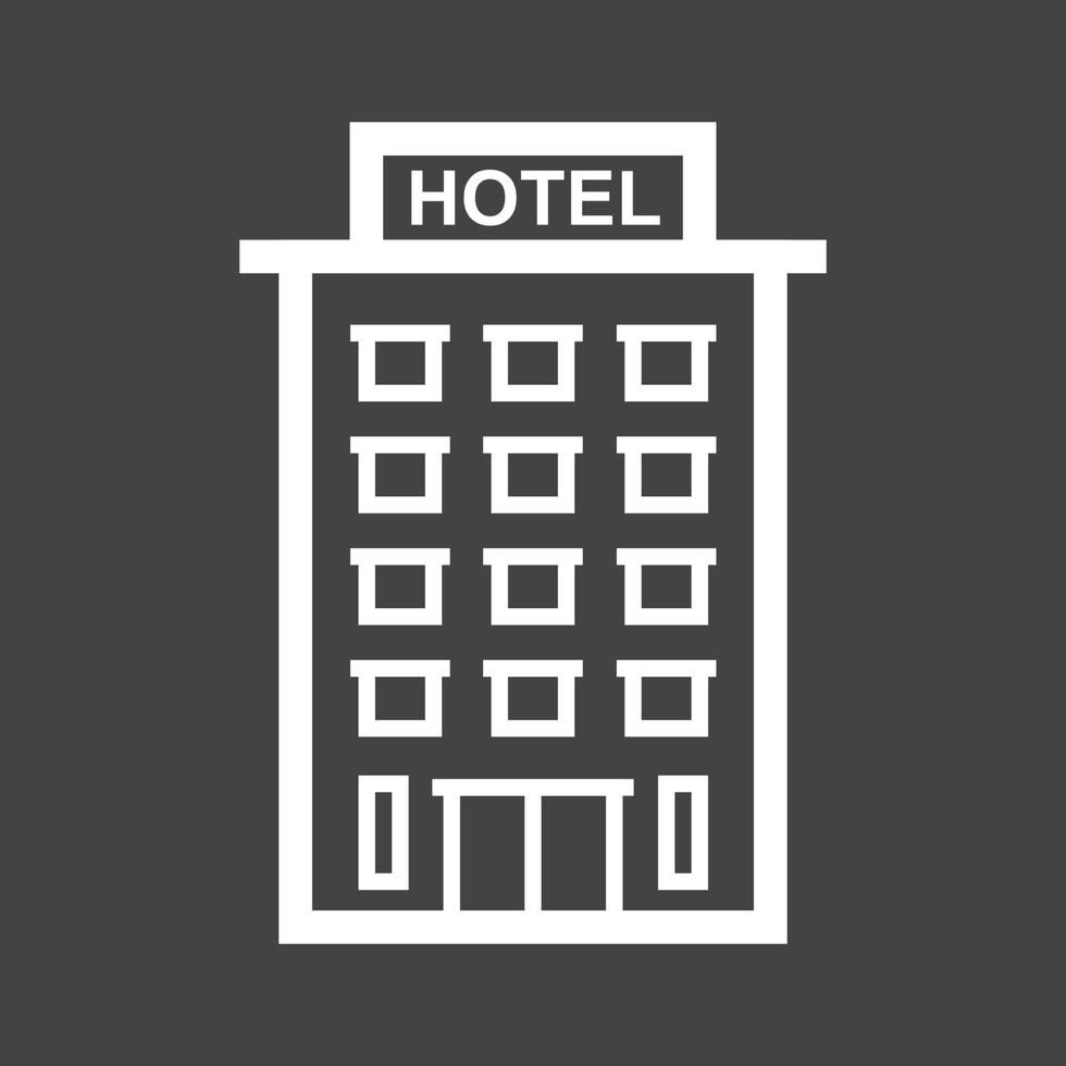ícone invertido da linha do hotel vetor