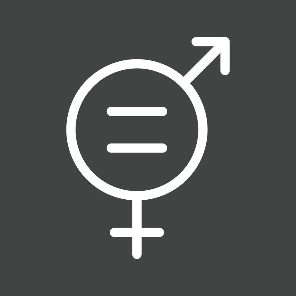 ícone invertido de linha de igualdade de gênero vetor