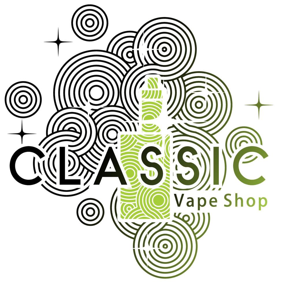 logotipo vintage de uma loja de vape vetor