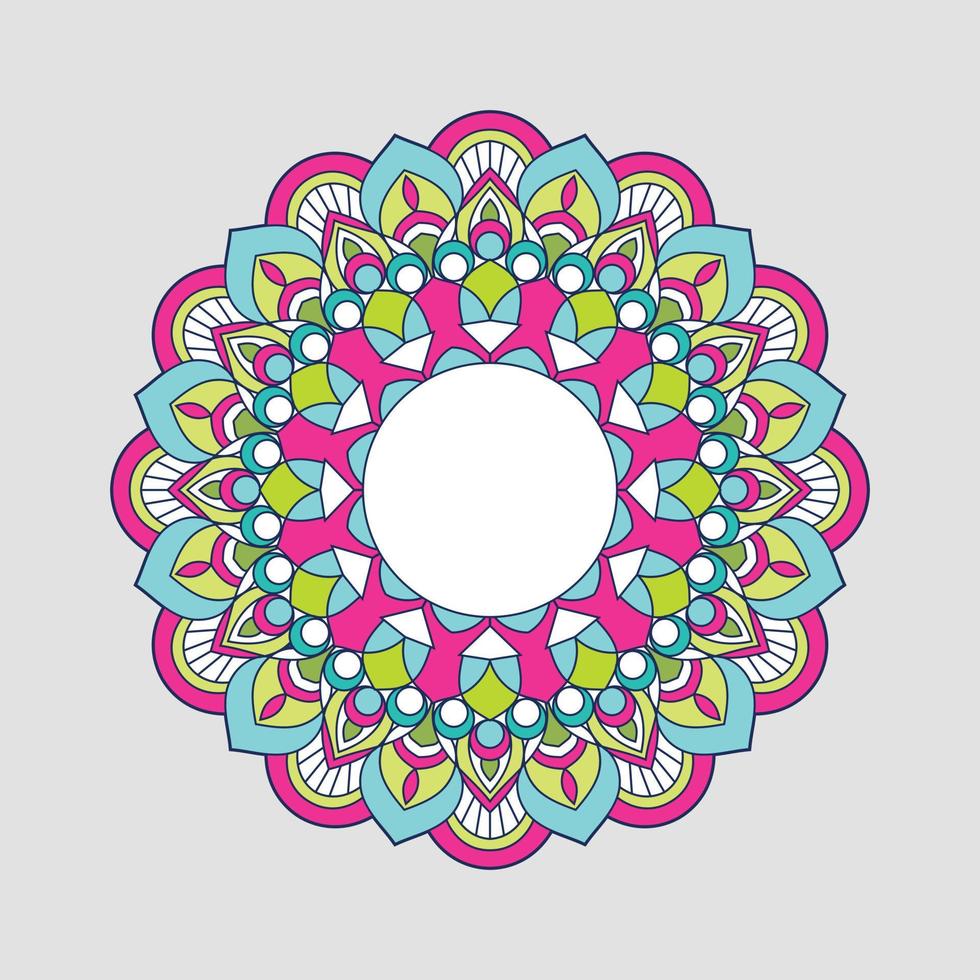 arte de mandala de vetor livre indiano floral colorido com um fundo simples
