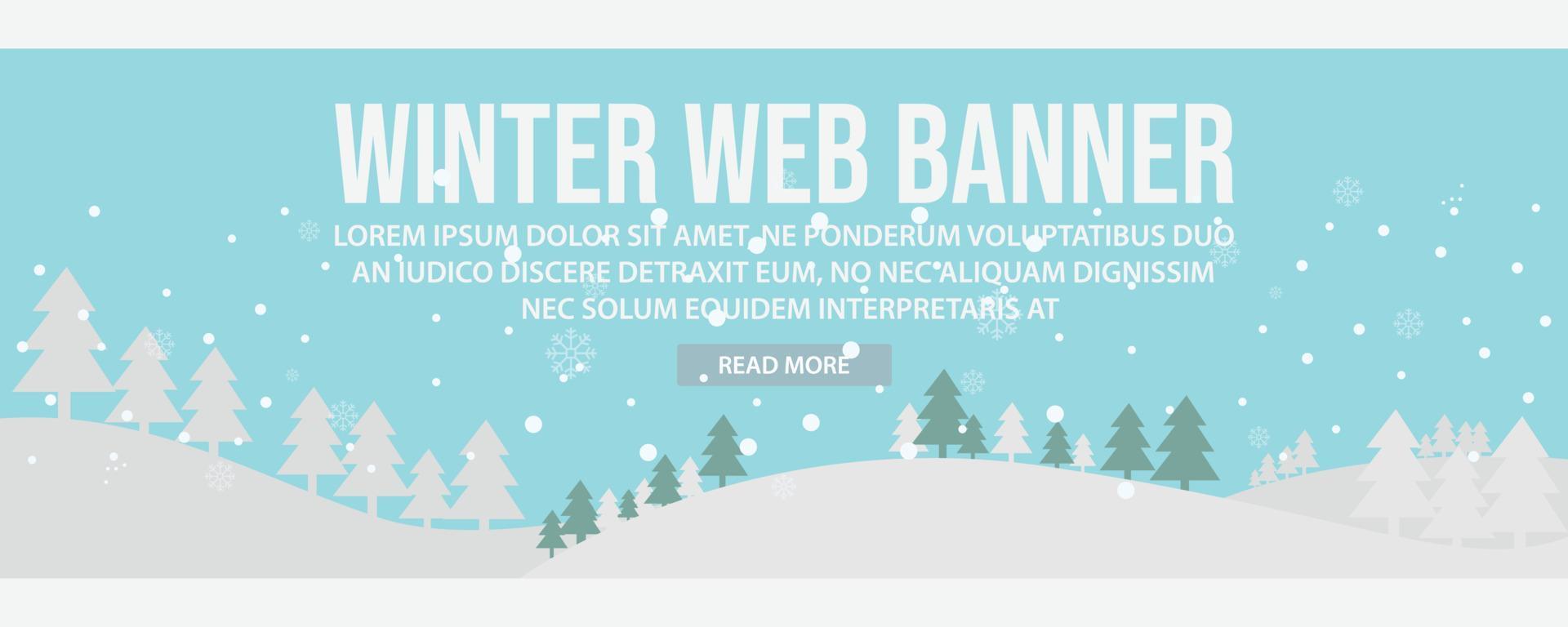 design de modelo de banner da web de paisagem de inverno vetor